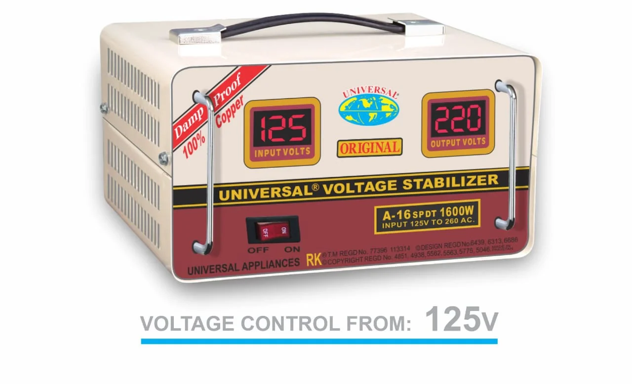 UNIVERSAL Voltage Stabilizer A16SP DT 1600W 125V-270V