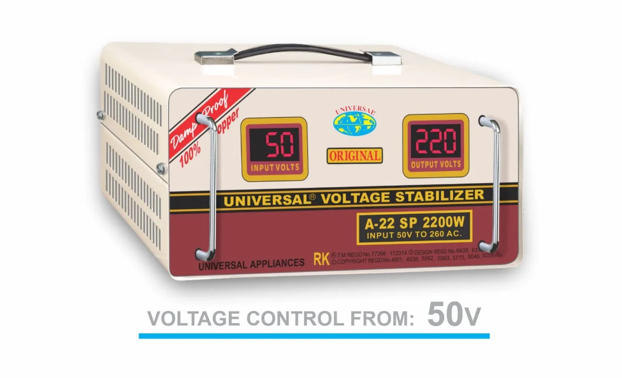 UNIVERSAL Voltage Stabilizer A22SP 2200W 50V-250V