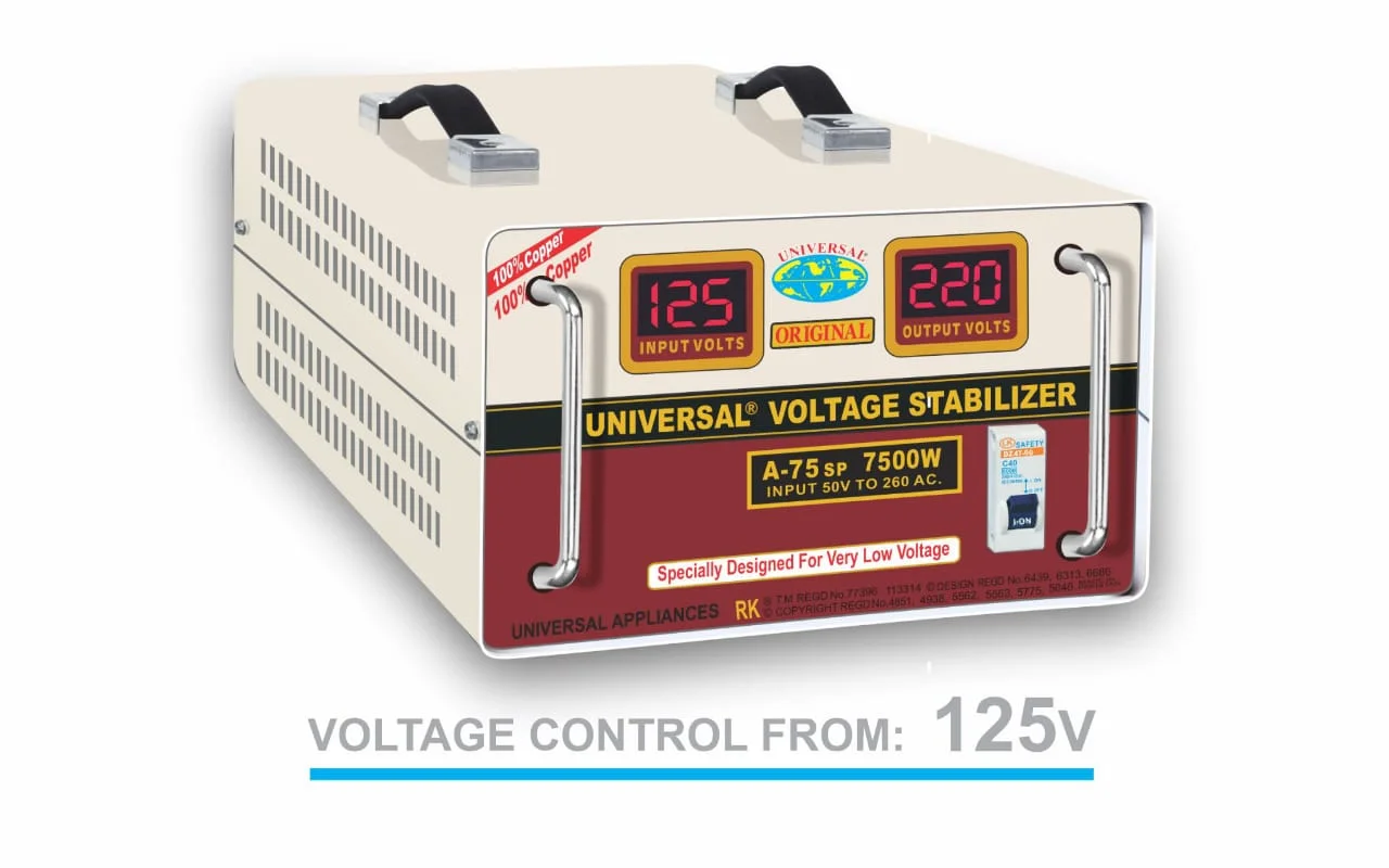 UNIVERSAL Voltage Stabilizer A75SP 7500W 125V-250V